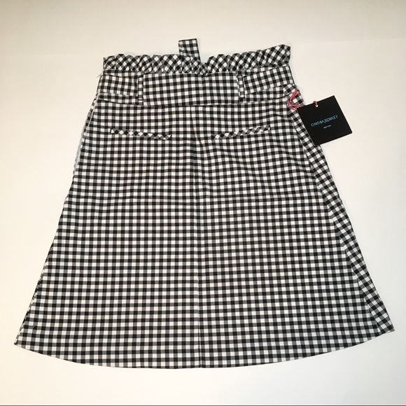 NWT Cynthia Rowley Gingham Tie-Waist Pockets Skirt - Picture 7 of 8